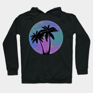 Vaporwave Palm Trees: 80's, 90's Pastel Blue, Pink, and Purple Retro Vintage Sunset Tropical Vaporwave Hoodie